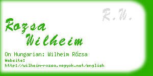 rozsa wilheim business card