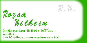 rozsa wilheim business card